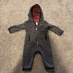 Carter's Gray and Red Hooded Footie